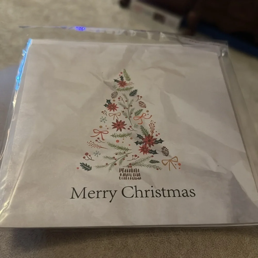 Merry Christmas 3D Blank Holiday Card Sealed Tree gifts presents